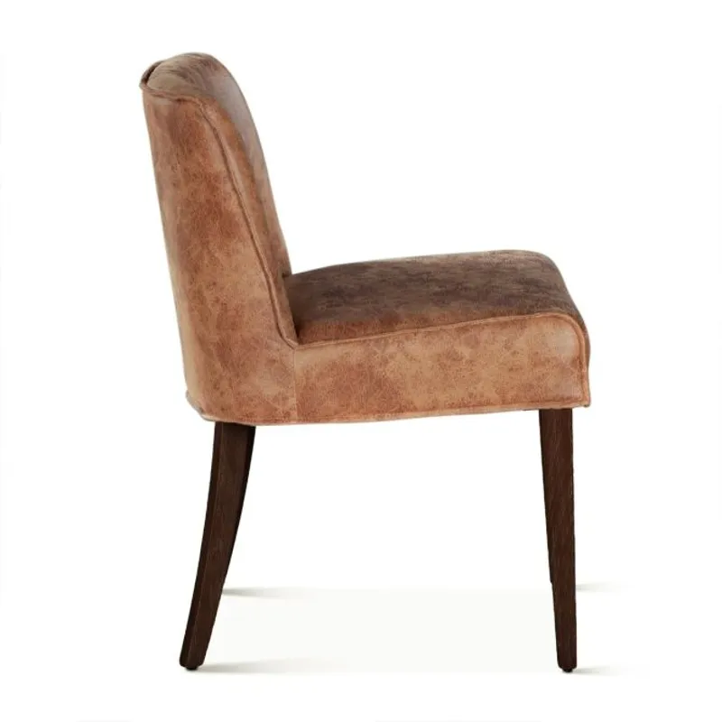Grosvenor Buddy 20" Dining Chair in Tan Leather with Matte Brown Legs