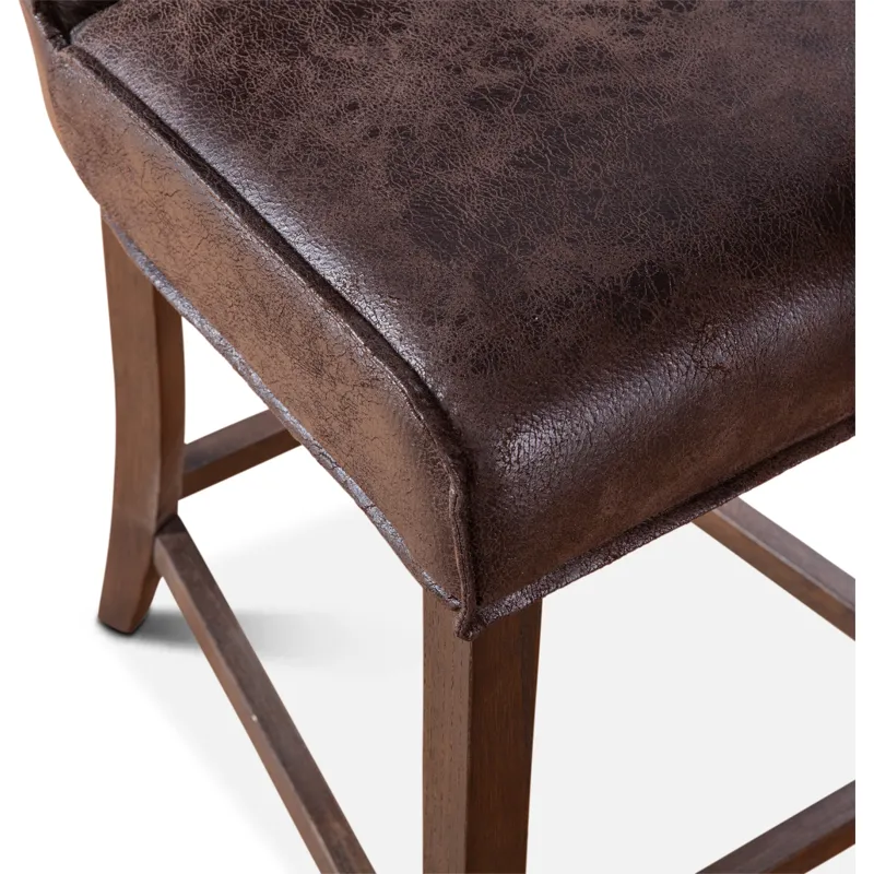 Grosvenor Buddy 20" Counter Chair in Dark Brown Leather with Matte Brown Legs