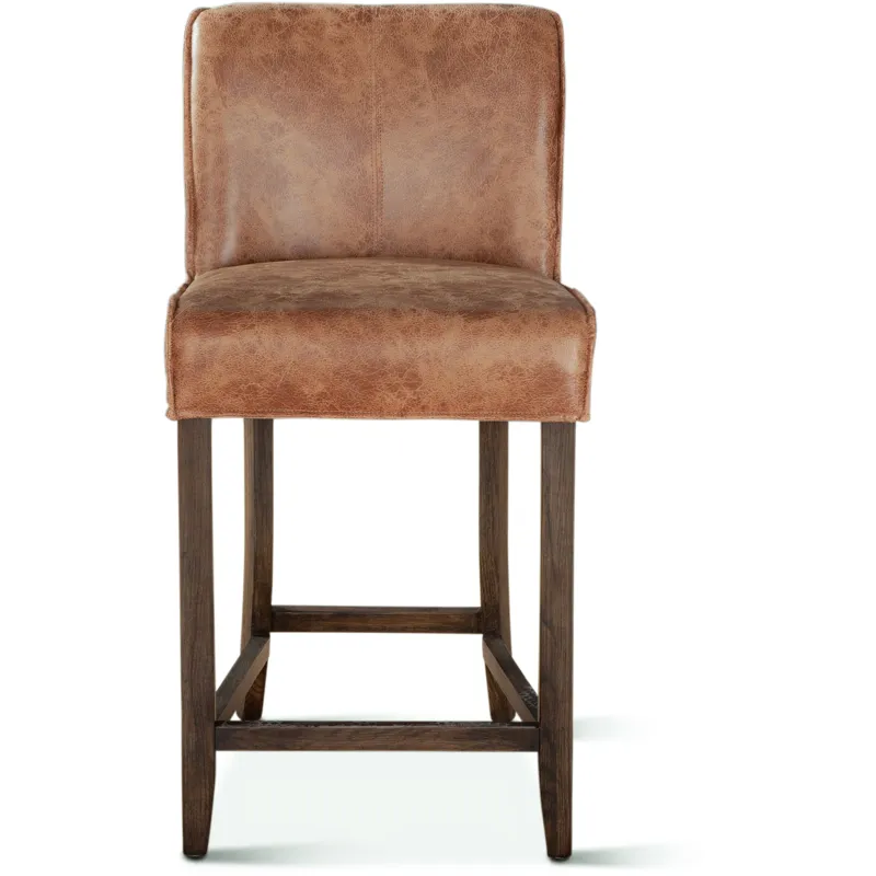 Grosvenor Buddy 20" Counter Chair in Tan Leather with Matte Brown Legs
