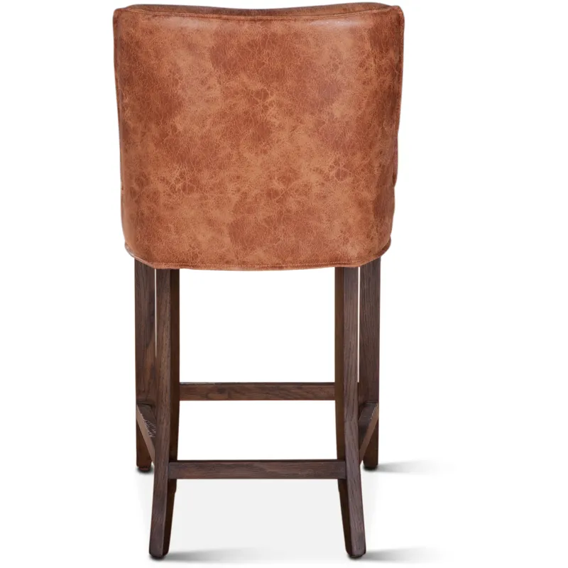 Grosvenor Buddy 20" Counter Chair in Tan Leather with Matte Brown Legs
