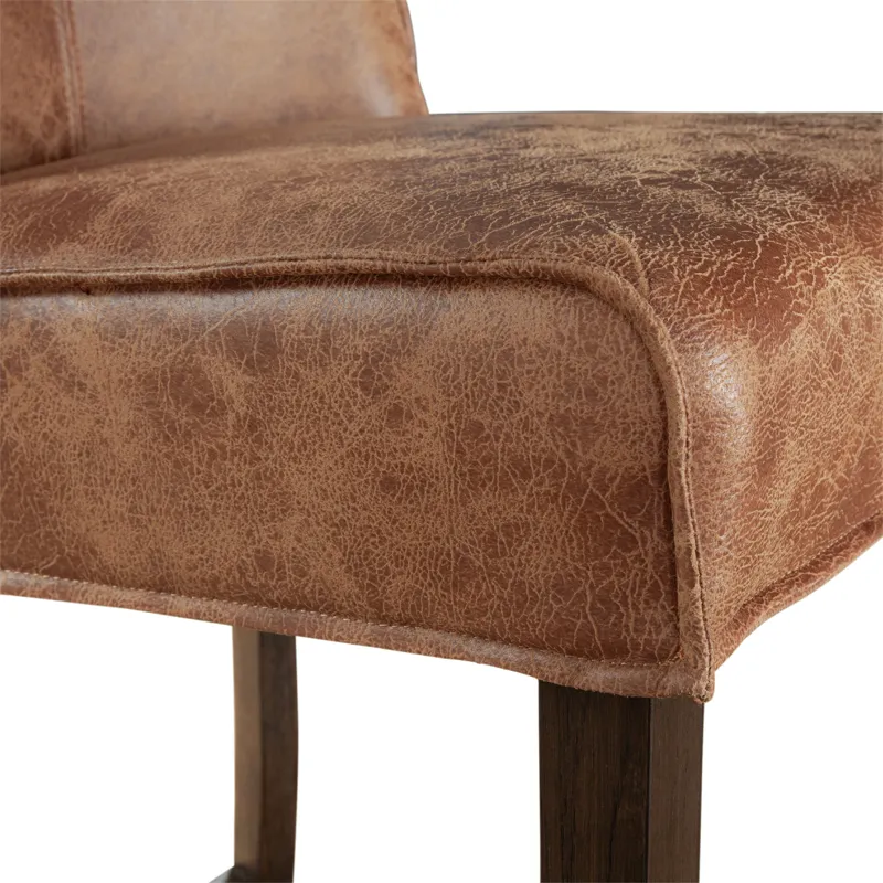 Grosvenor Buddy 20" Counter Chair in Tan Leather with Matte Brown Legs