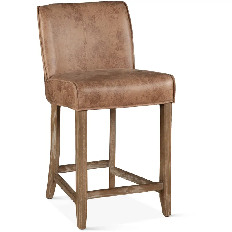 Grosvenor Buddy 20" Counter Chair in Tan Leather with Natural Legs