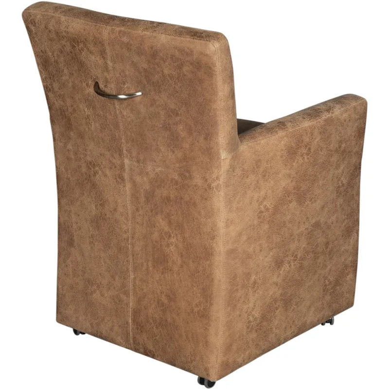 Grosvenor Peabody 25" Wheeled Armchair in Tan Leather