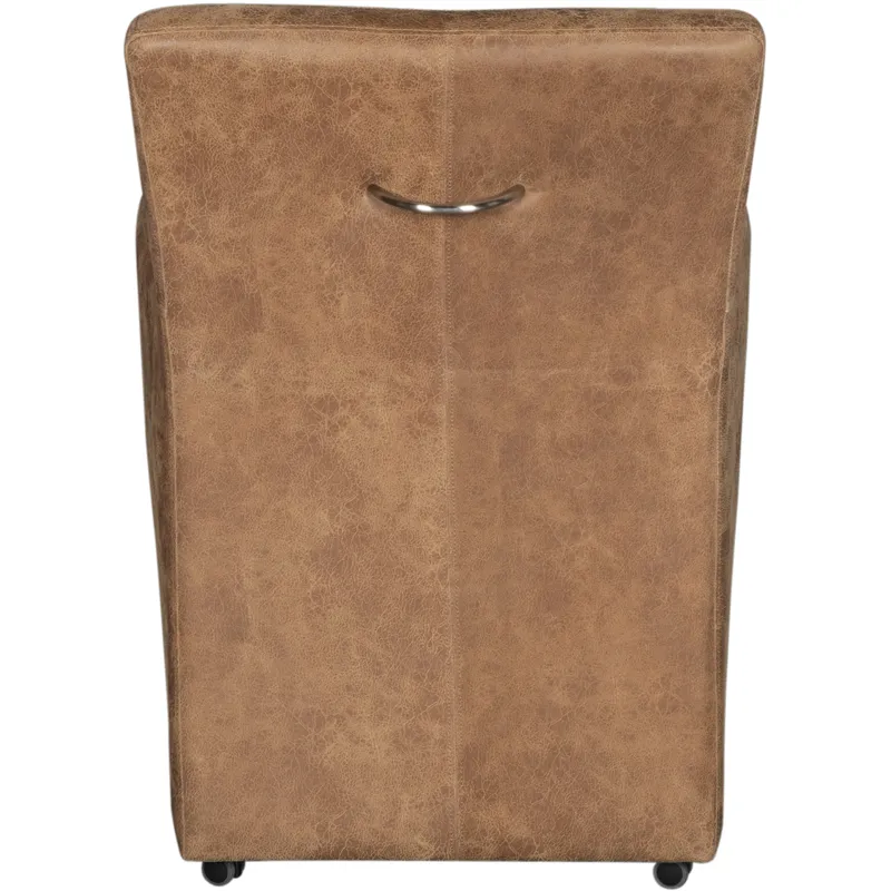 Grosvenor Peabody 25" Wheeled Armchair in Tan Leather