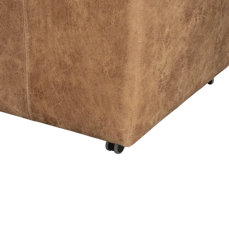 Grosvenor Peabody 25" Wheeled Armchair in Tan Leather
