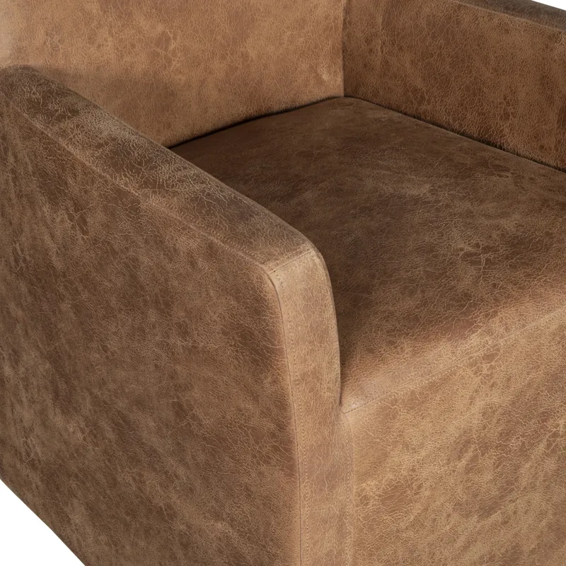 Grosvenor Peabody 25" Wheeled Armchair in Tan Leather