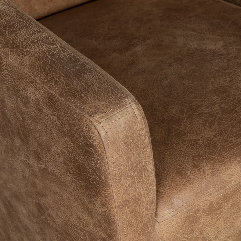 Grosvenor Peabody 25" Wheeled Armchair in Tan Leather