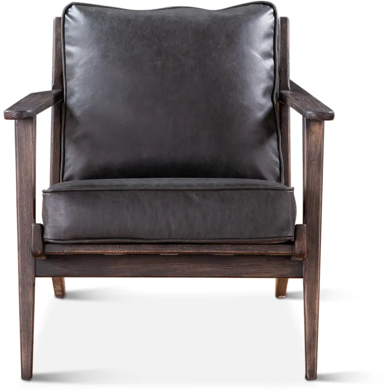 Grosvenor Bobby Accent Chair in Black Leather