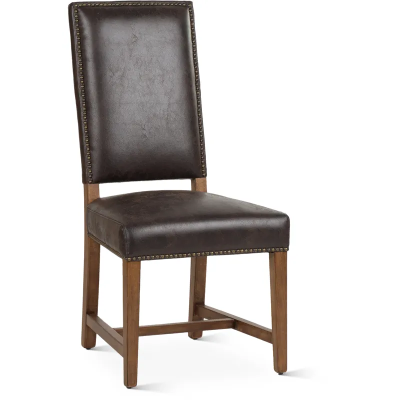Upholstered Seating Darcy Dining Chair in Dark Brown with Earth Legs