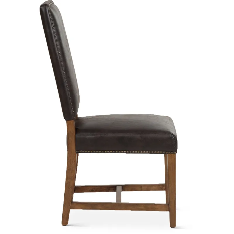 Upholstered Seating Darcy Dining Chair in Dark Brown with Earth Legs