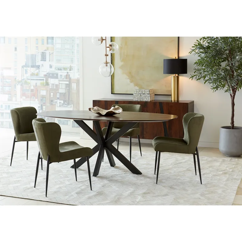 Rapallo 82" Dining Table in Natural Mango Wood and Iron