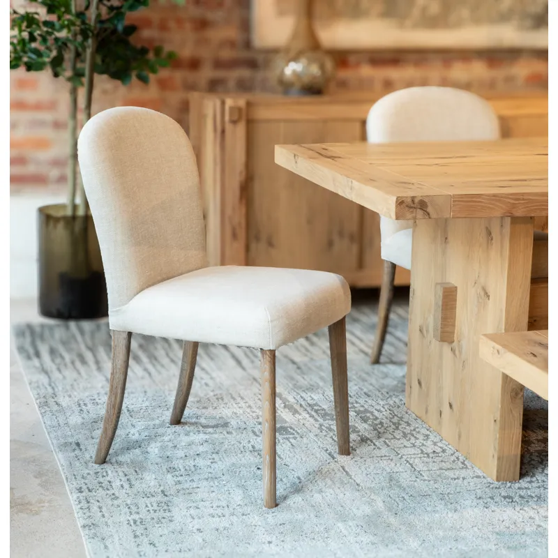 Upholstered Seating Jessie 18" Dining Chair in Beige Linen
