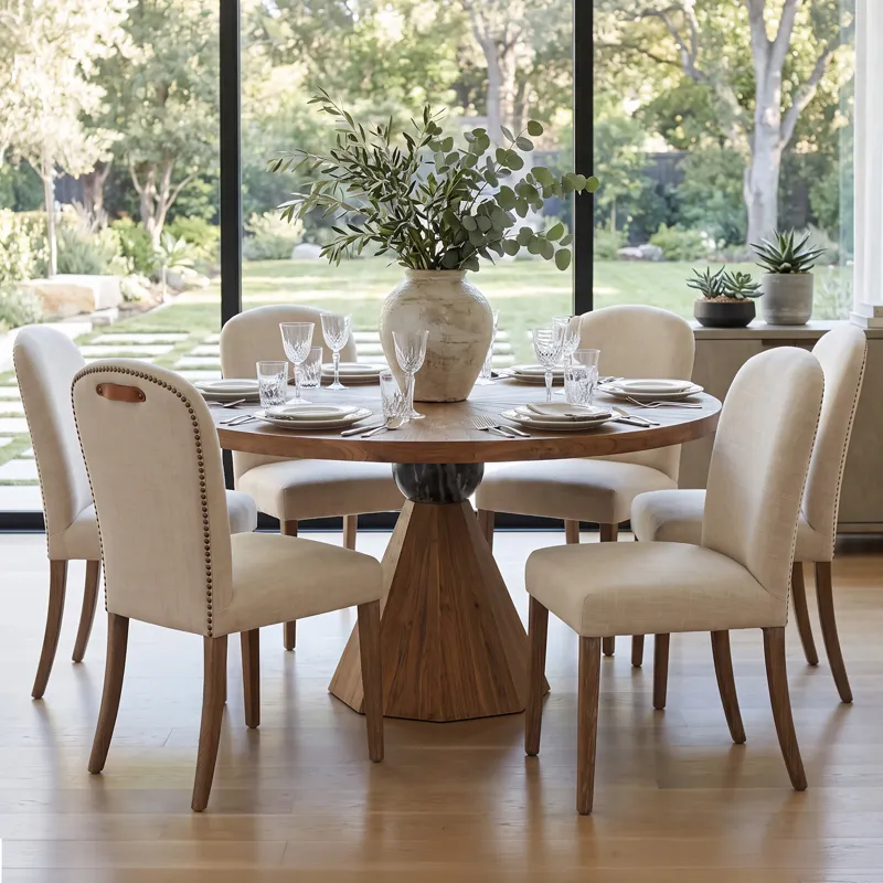 Upholstered Seating Jessie 18" Dining Chair in Beige Linen