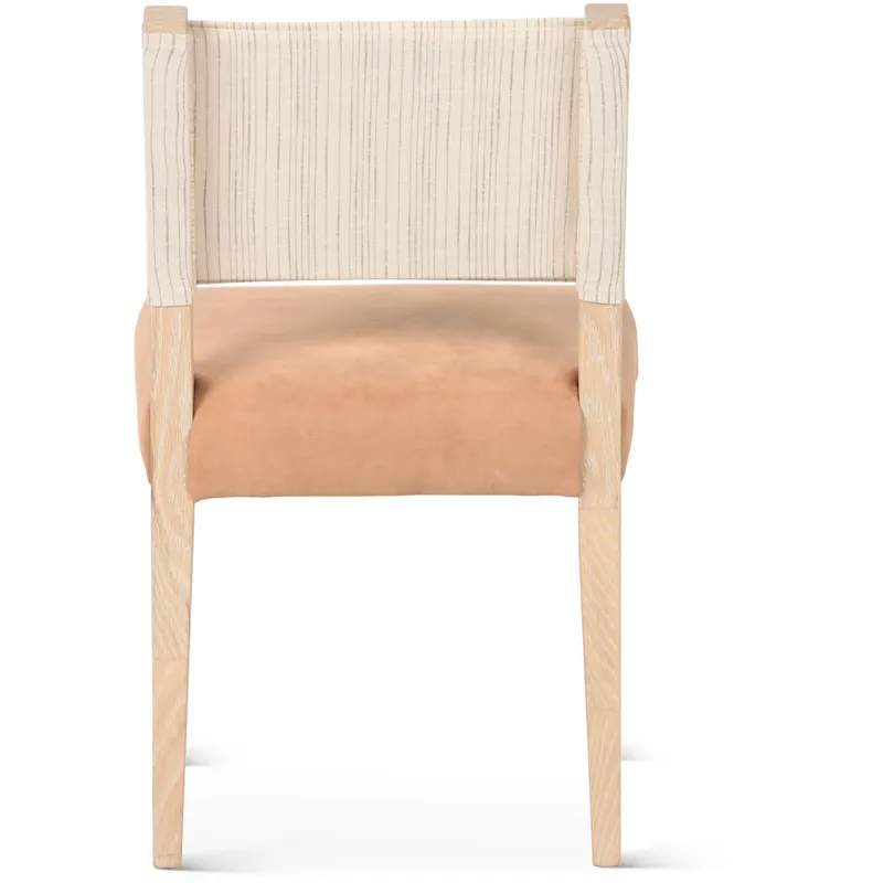 Grosvenor Maya 21" Dining Chair in Durango Linen and Antique Leather with Napoleon Legs
