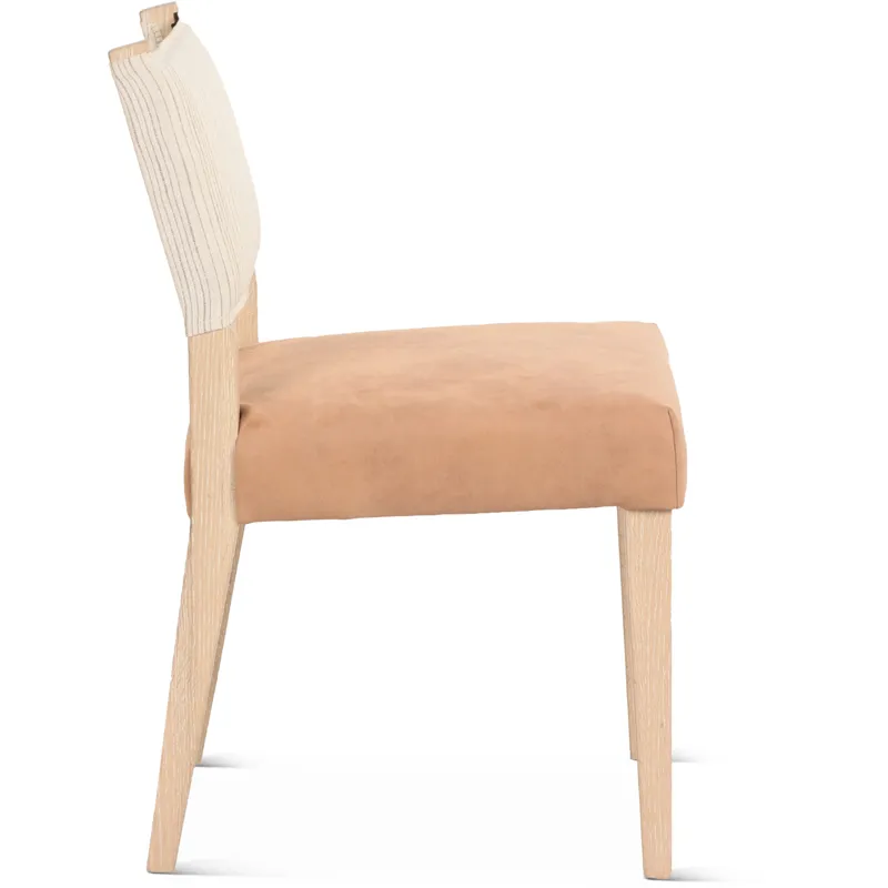 Grosvenor Maya 21" Dining Chair in Durango Linen and Antique Leather with Napoleon Legs