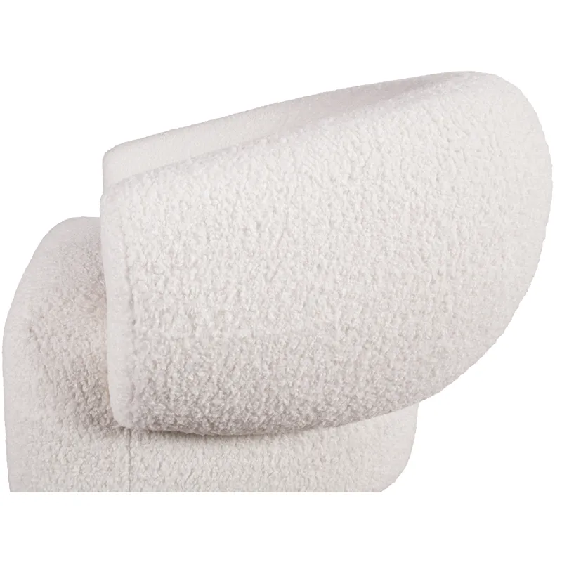 Gatsby Estelle 35" Swivel Accent Chair in Cream Boucle Fabric