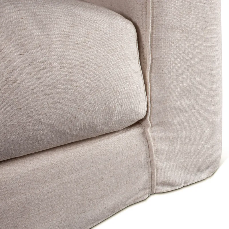 Gatsby Palladium Swivel Accent Chair in White Linen Slipcover