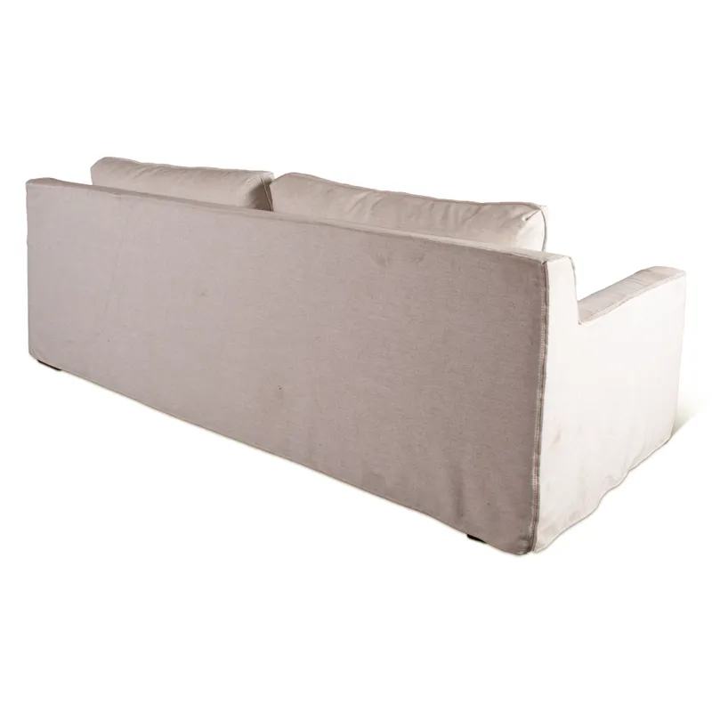 Gatsby Palladium Sofa in White Linen Slipcover
