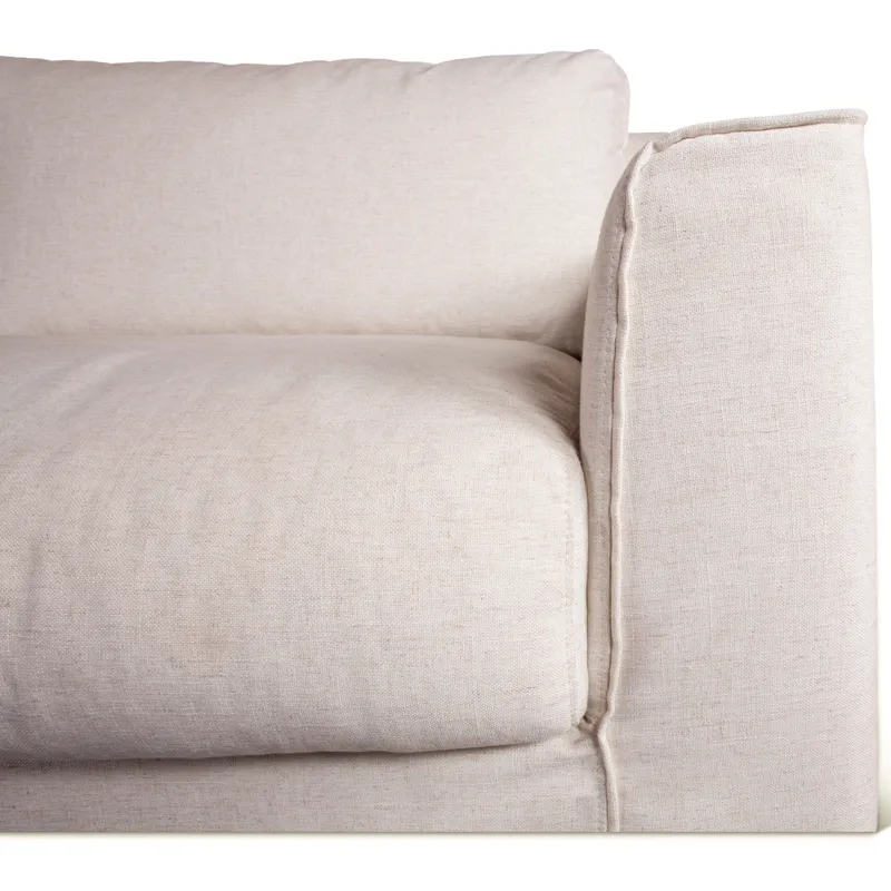 Gatsby Palladium Sofa in White Linen Slipcover