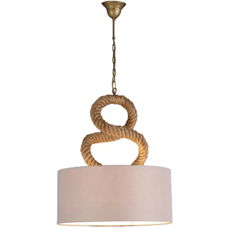 Vintage Light 26" Rope Pendant with Shade