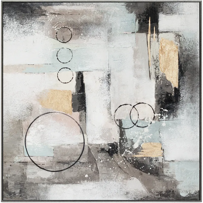 Palette Circular Symphony Hand Painted Framed Diptych