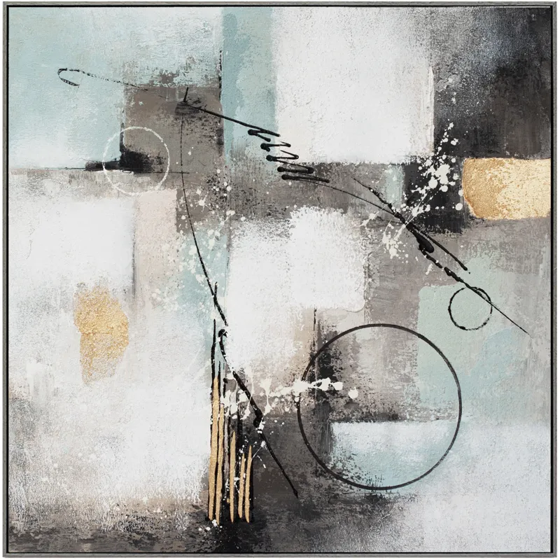 Palette Circular Symphony Hand Painted Framed Diptych