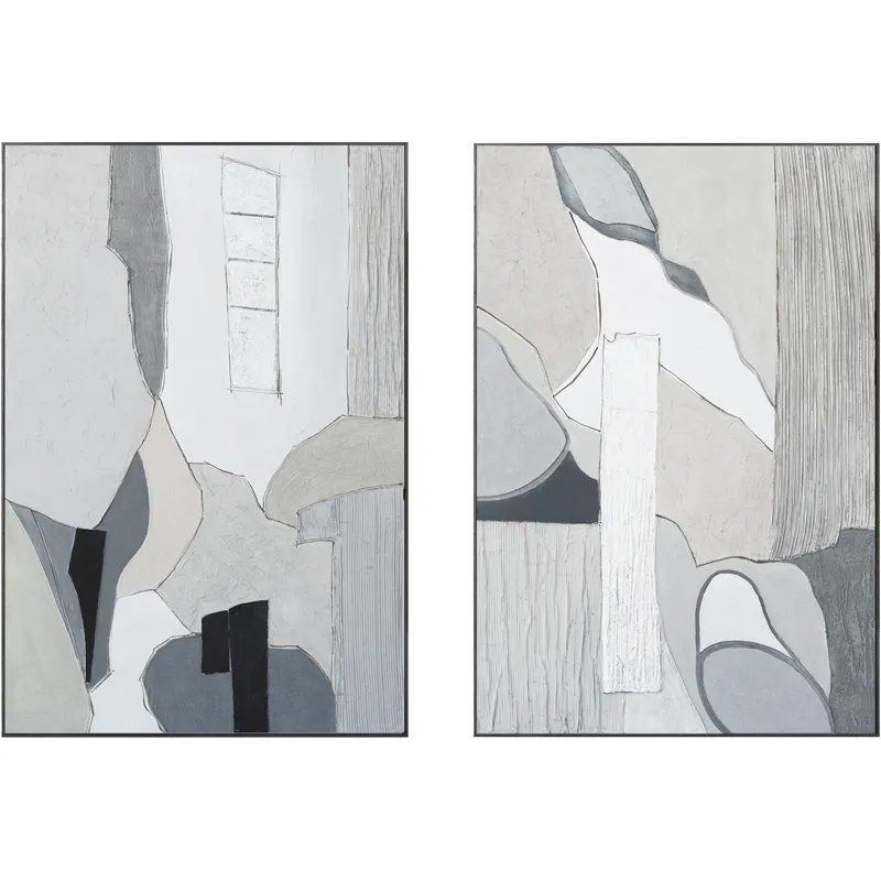 Palette Desert Mirage Hand Painted Framed Diptych
