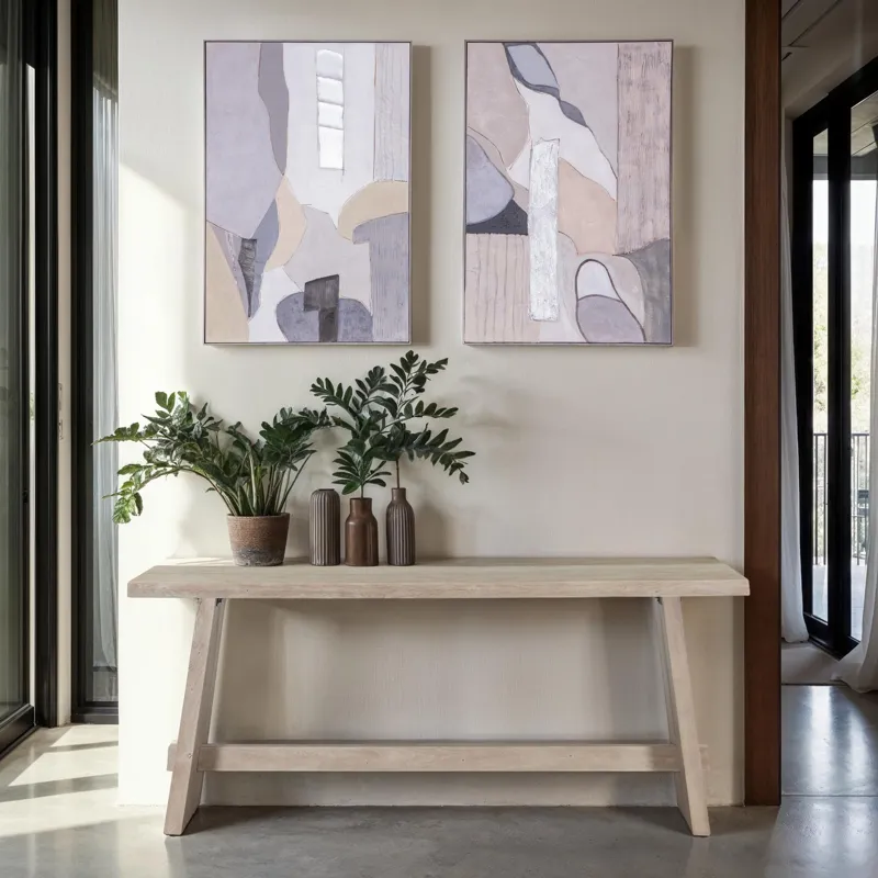 Palette Desert Mirage Hand Painted Framed Diptych