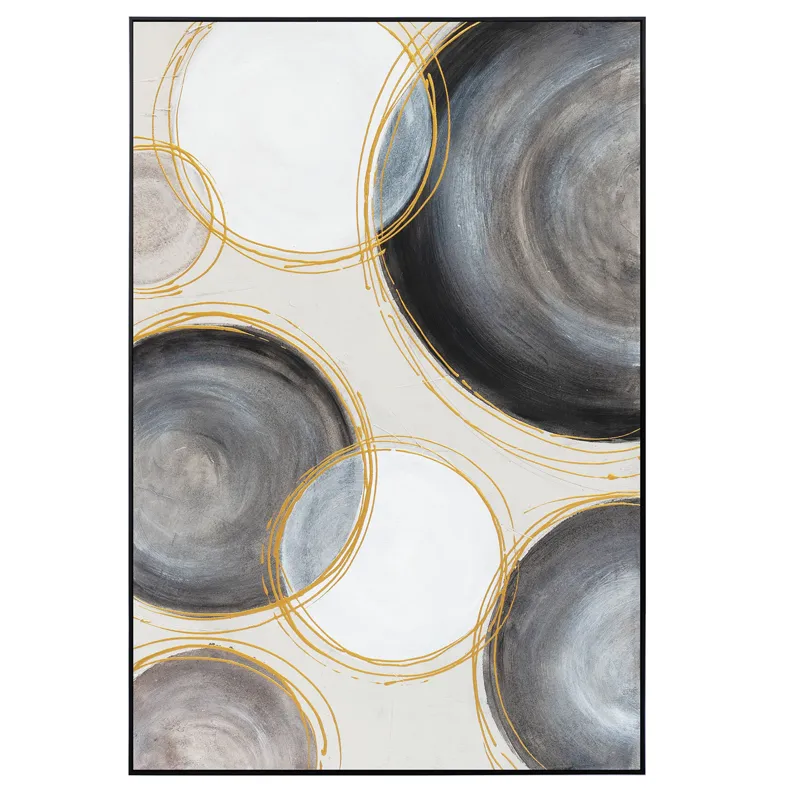 Palette Gilded Globes Hand Painted Framed Triptych