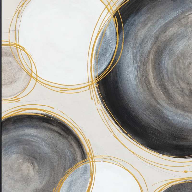 Palette Gilded Globes Hand Painted Framed Triptych