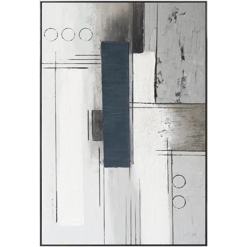 Palette Linear Landscape Hand Painted Framed Diptych