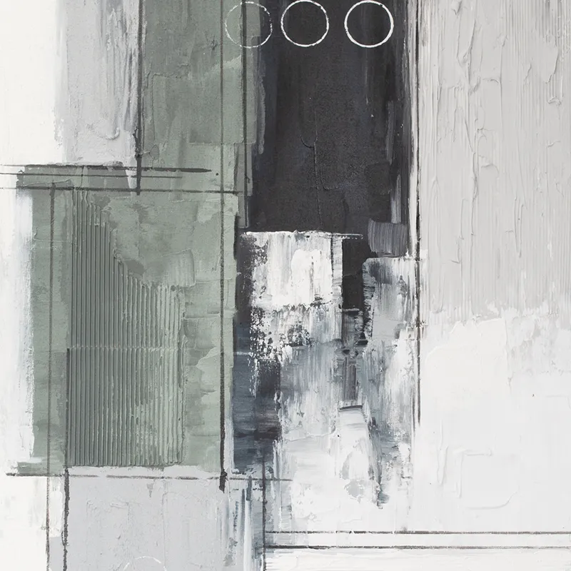 Palette Linear Landscape Hand Painted Framed Diptych