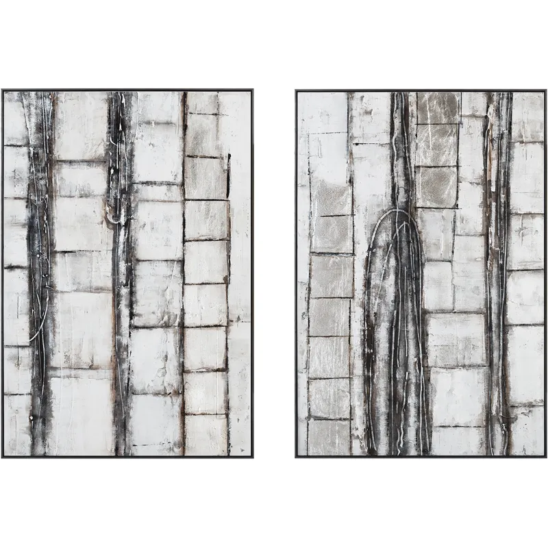 Palette Nature Canvas Hand Painted Framed Diptych