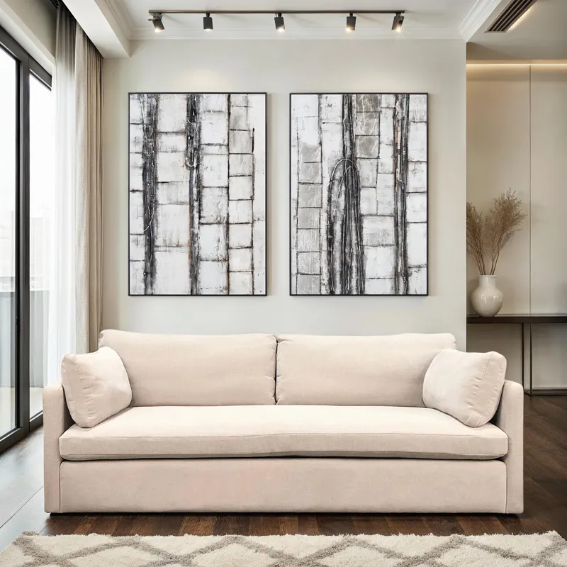Palette Nature Canvas Hand Painted Framed Diptych