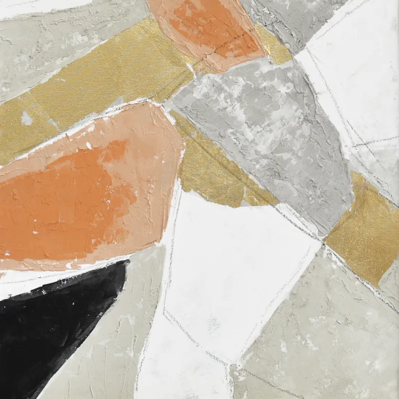 Palette Pastel Patchwork 1 Hand Painted Framed Diptych