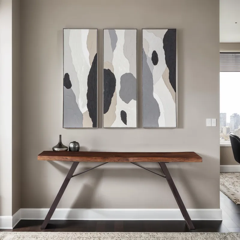 Palette Ripped Reflections Hand Painted Framed Triptych