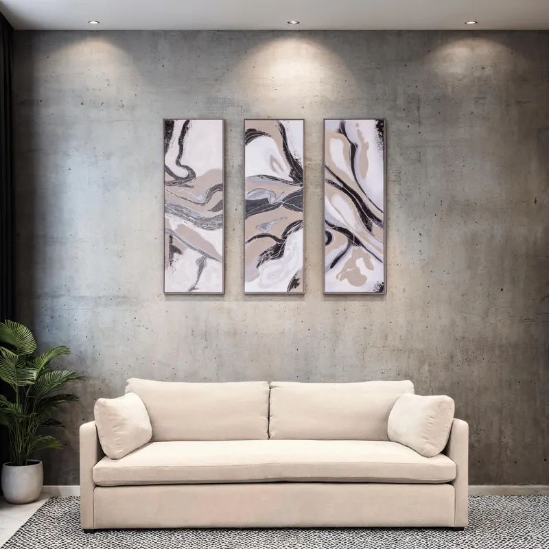 Palette Serenity Hand Painted Framed Triptych