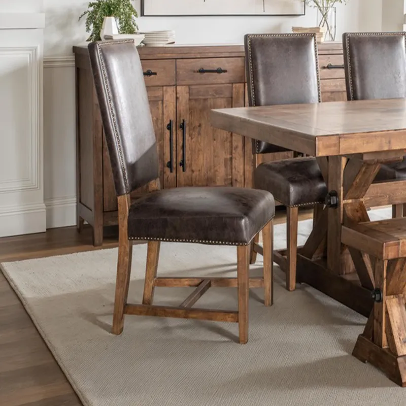 Upholstered Seating Darcy Dining Chair in Dark Brown with Earth Legs