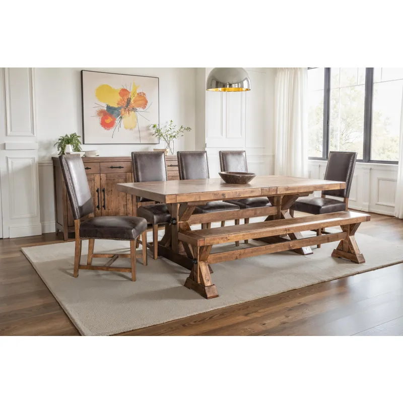 Upholstered Seating Darcy Dining Chair in Dark Brown with Earth Legs