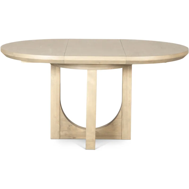 Grassroots Mission 42-60" Round Extension Dining Table in Gray Birch