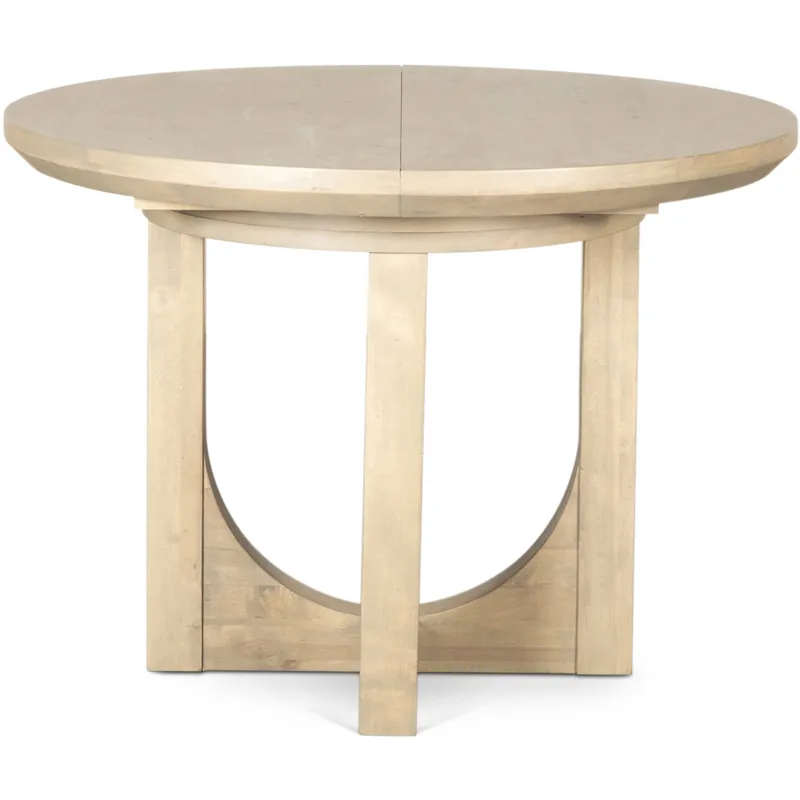Grassroots Mission 42-60" Round Extension Dining Table in Gray Birch