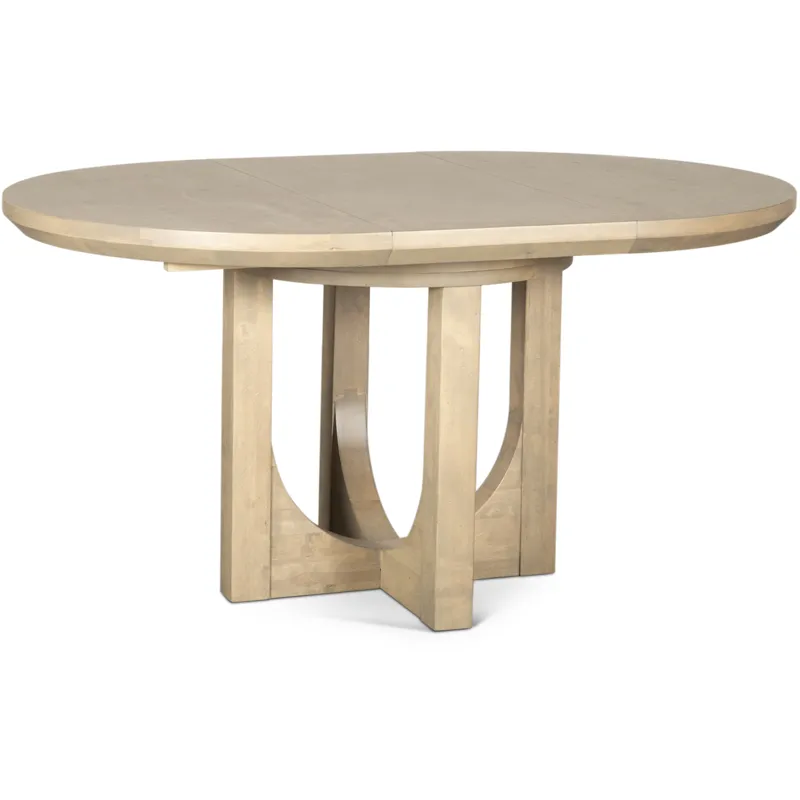 Grassroots Mission 42-60" Round Extension Dining Table in Gray Birch