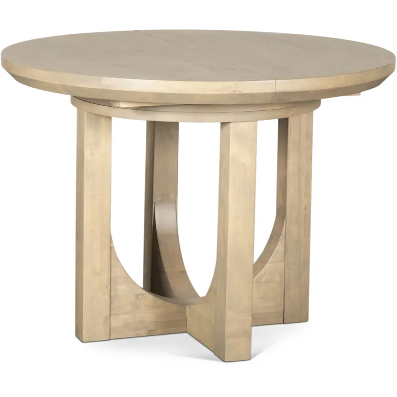 Grassroots Mission 42-60" Round Extension Dining Table in Gray Birch
