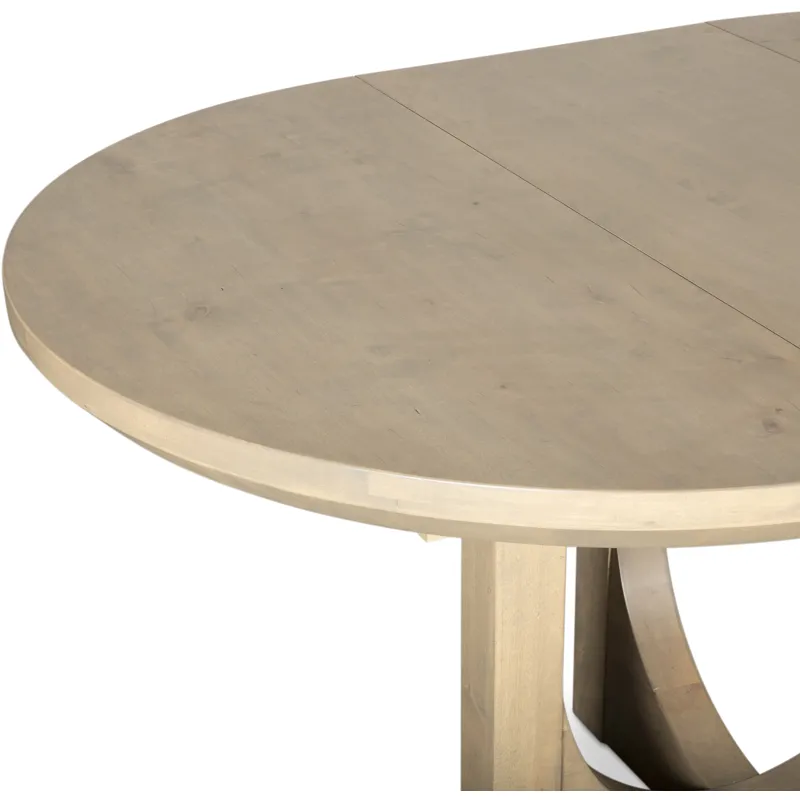 Grassroots Mission 42-60" Round Extension Dining Table in Gray Birch