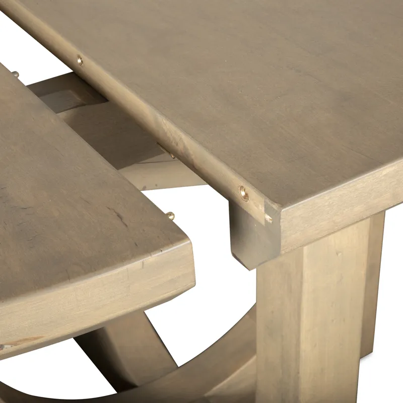 Grassroots Mission 42-60" Round Extension Dining Table in Gray Birch