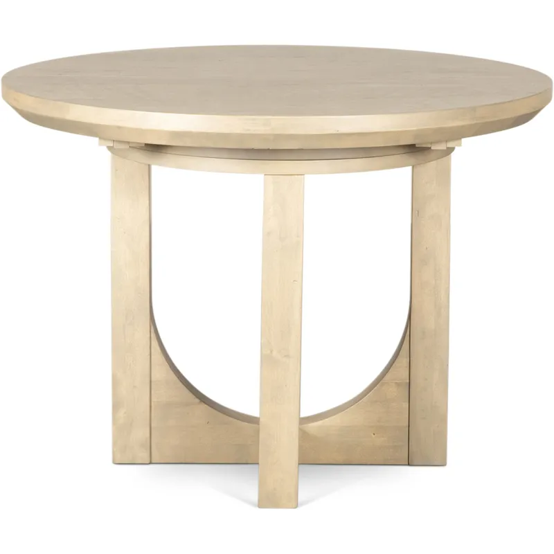 Grassroots Mission 42-60" Round Extension Dining Table in Gray Birch