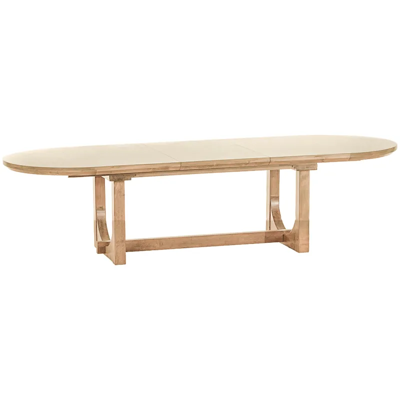 Grassroots Mission 86-110" Oval Extension Dining Table in Gray Birch
