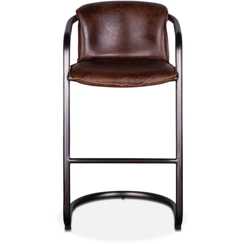 Portofino 22" Bar Chair in Berham Chestnut Leather