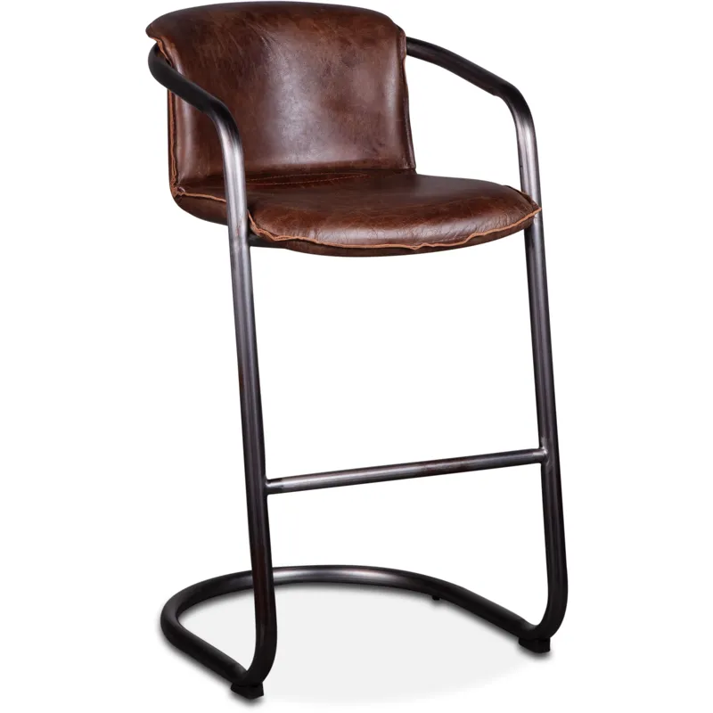 Portofino 22" Bar Chair in Berham Chestnut Leather