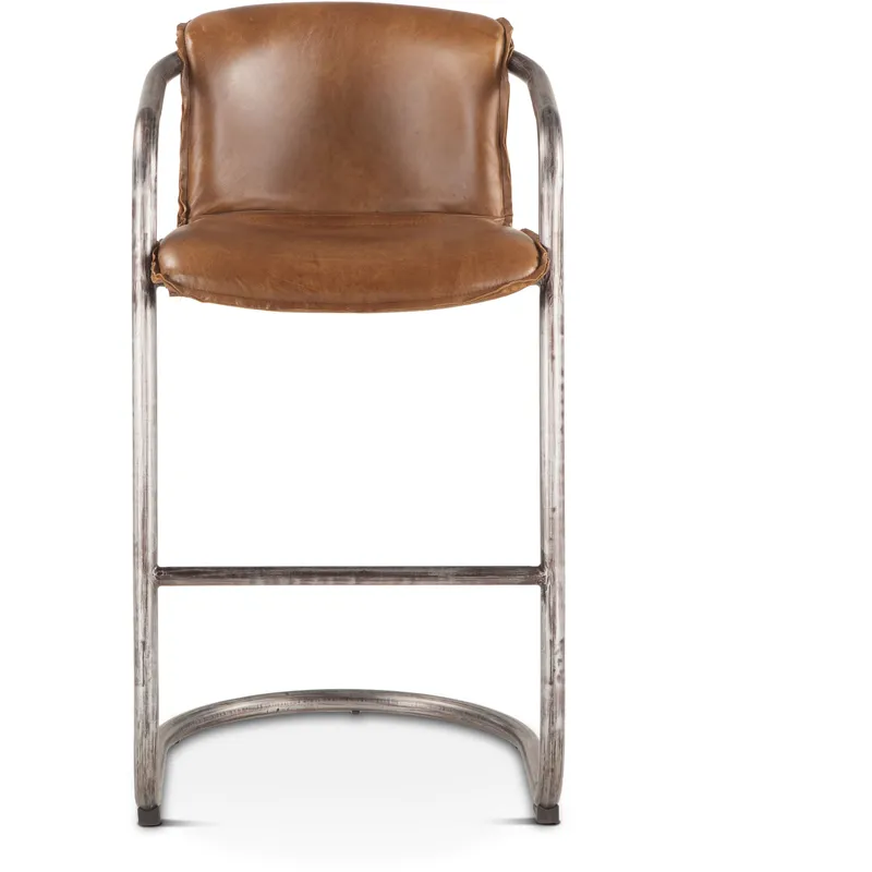 Portofino 22" Bar Chair in Berham Chestnut Leather